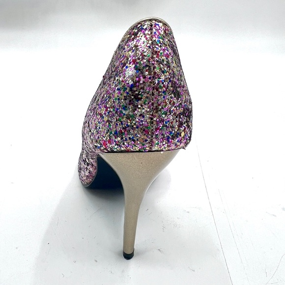 Carlos Santana Allover Glitter Stiletto Pointy Toe Heels - Picture 11 of 13